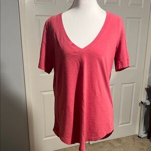 Lululemon Athletica Coral V-Neck Tee
